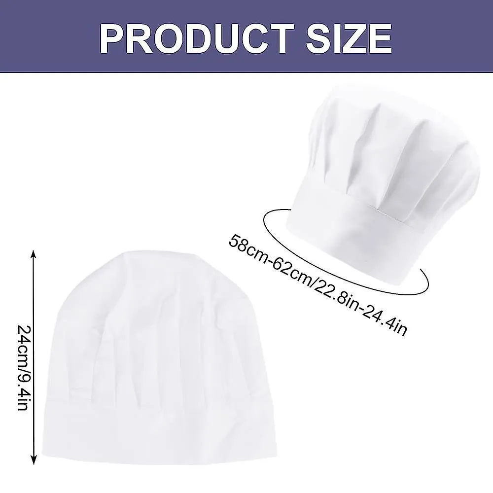 2pcs sombrero de chef blanco para adultos unisex sombrero de chef ajustable hombres mujeres hombre sombrero de chef con banda el