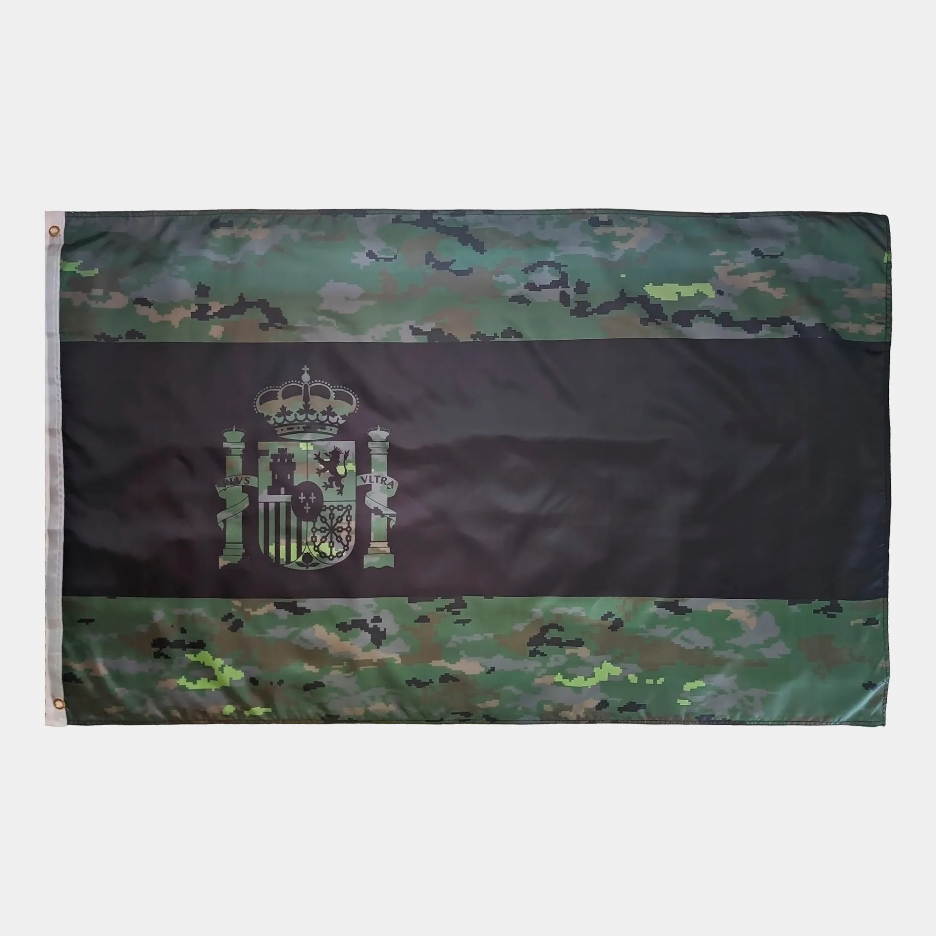 Bandera de Espaa en camuflaje boscoso pixelado