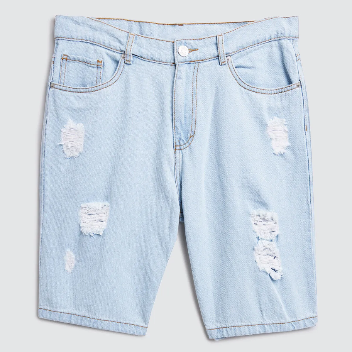 Bermuda Para Hombre En Denim Con Rotos
