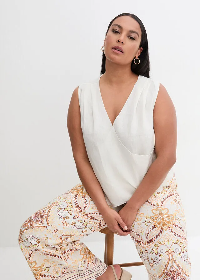 Blusa sin mangas Blanco lana
