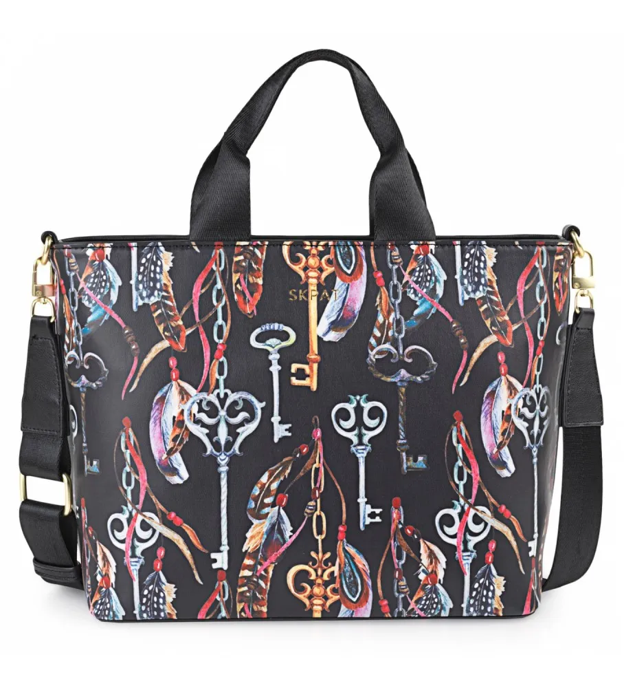BOLSO CON ASA ADICIONAL NEGRO 32X23X13CM