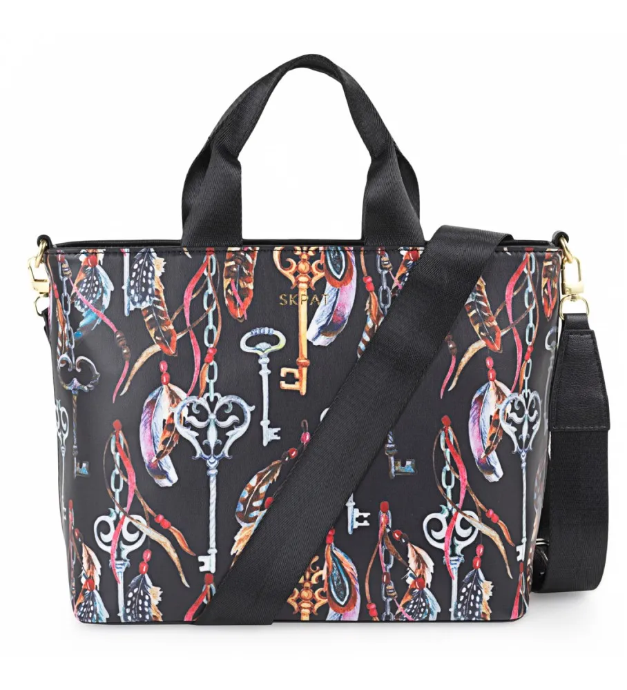 BOLSO CON ASA ADICIONAL NEGRO 32X23X13CM