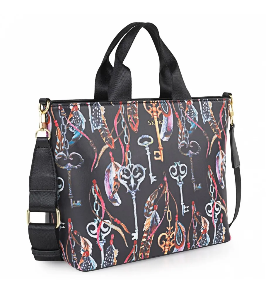 BOLSO CON ASA ADICIONAL NEGRO 32X23X13CM