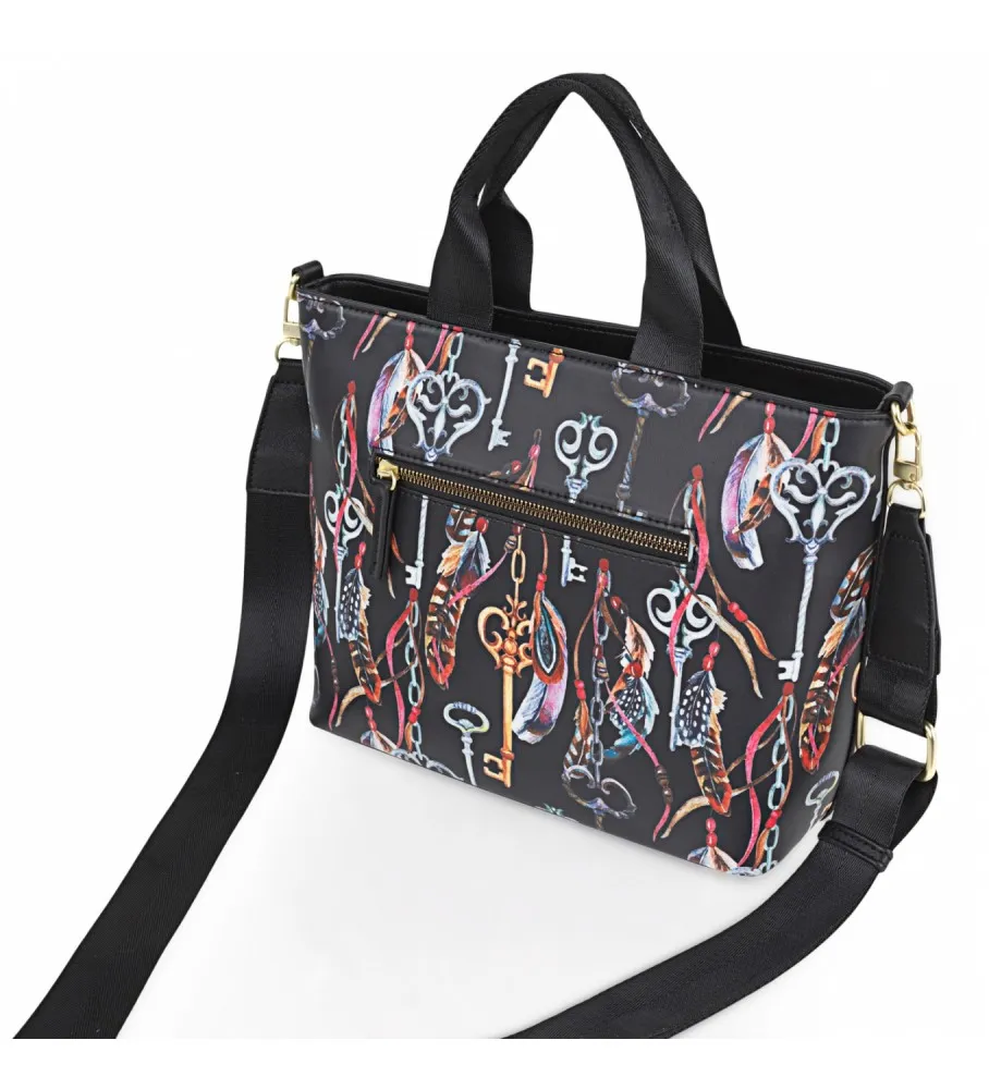 BOLSO CON ASA ADICIONAL NEGRO 32X23X13CM