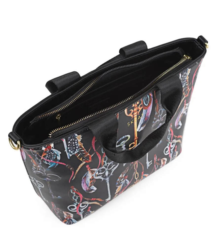 BOLSO CON ASA ADICIONAL NEGRO 32X23X13CM