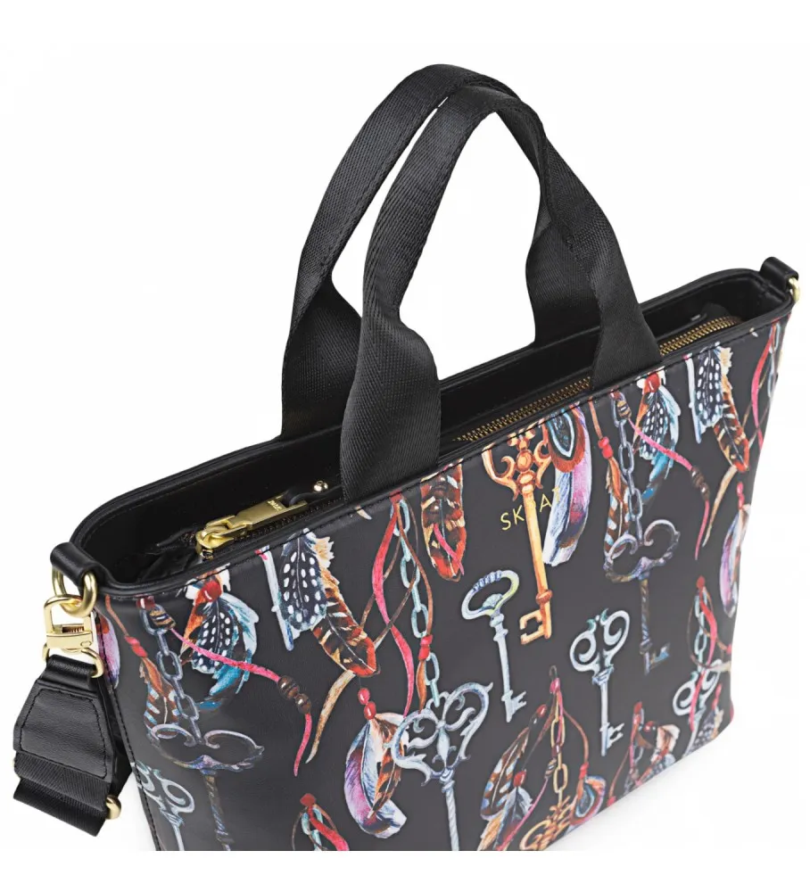 BOLSO CON ASA ADICIONAL NEGRO 32X23X13CM