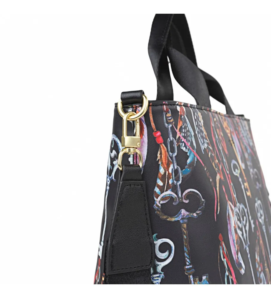 BOLSO CON ASA ADICIONAL NEGRO 32X23X13CM