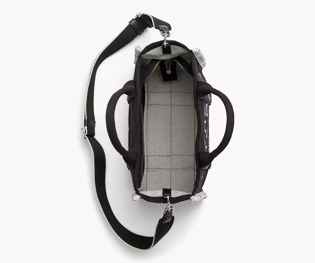 BOLSO THE MEDIUM JACQUARD TOTE BAG NEGRO