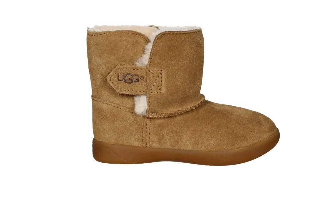 Bota Nobuck Cuero Forro Pelo Con Velcro Piso Caramelo