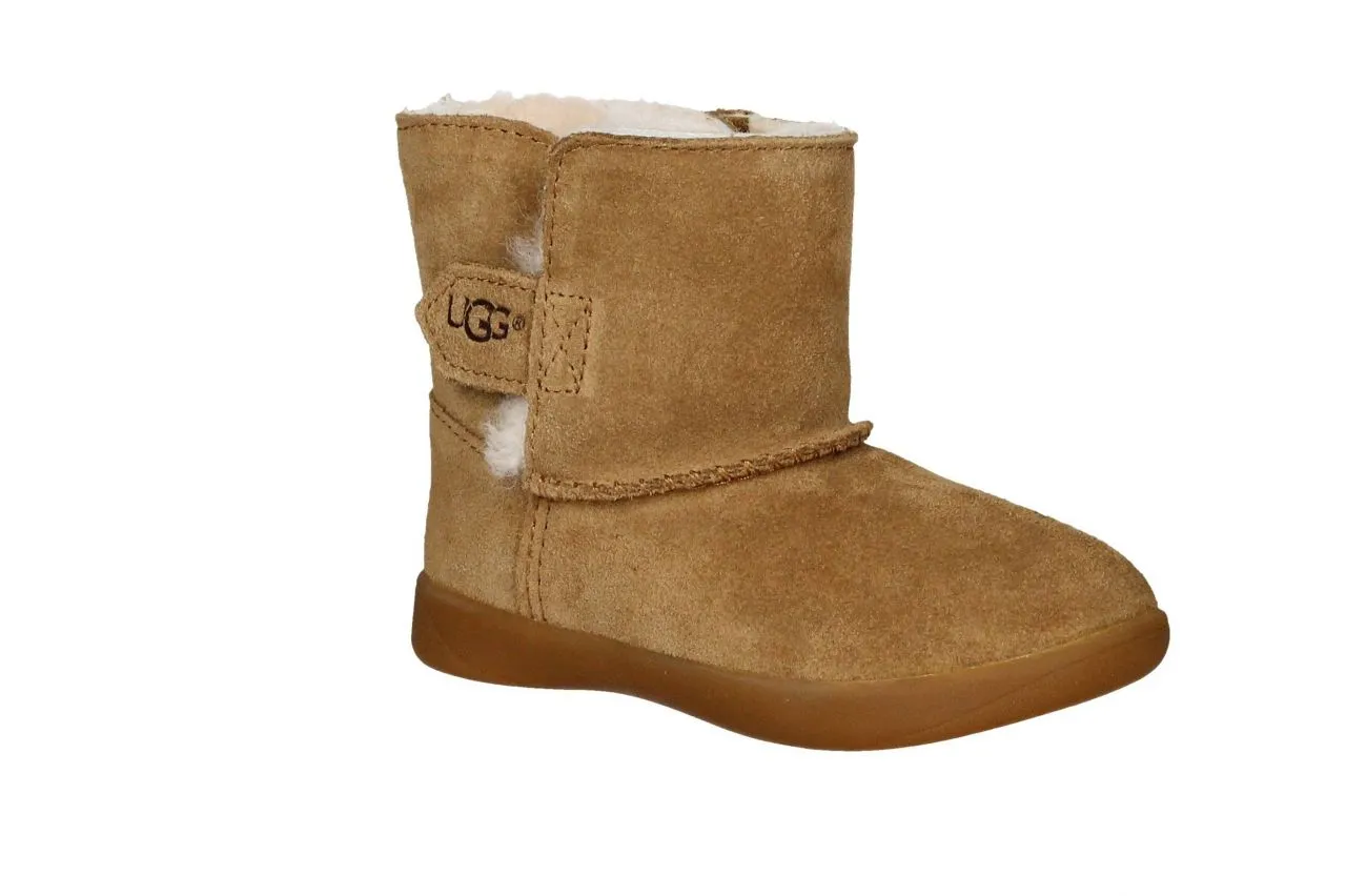 Bota Nobuck Cuero Forro Pelo Con Velcro Piso Caramelo