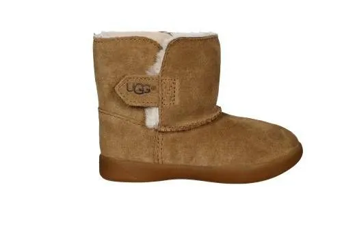 Bota Nobuck Cuero Forro Pelo Con Velcro Piso Caramelo