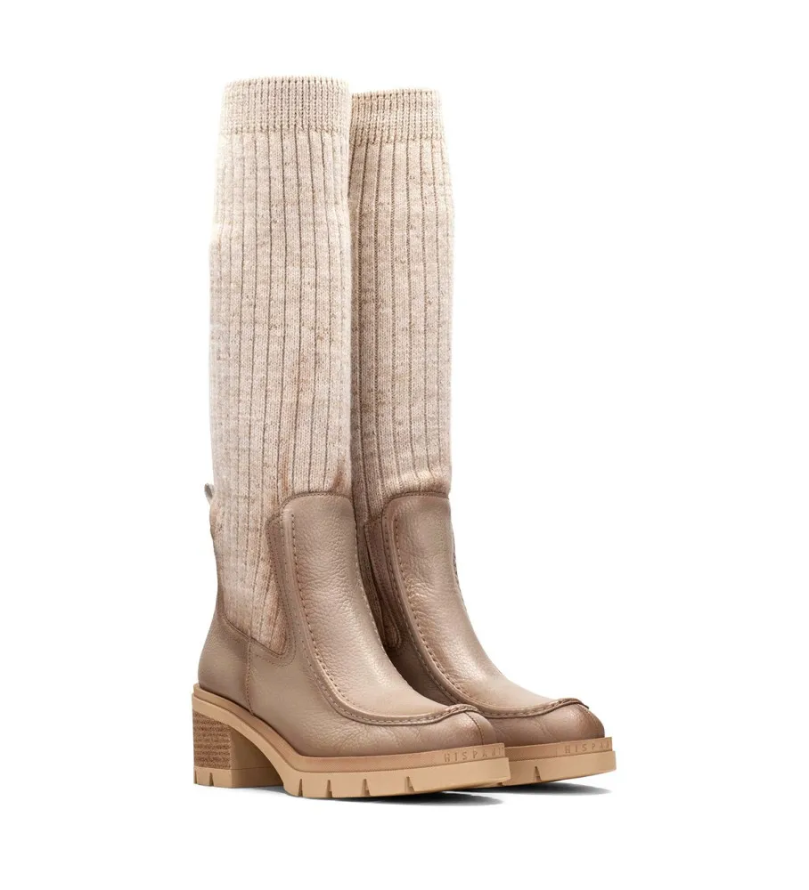 BOTAS DE PIEL INGRID MARRóNALTURA TACóN 6CM