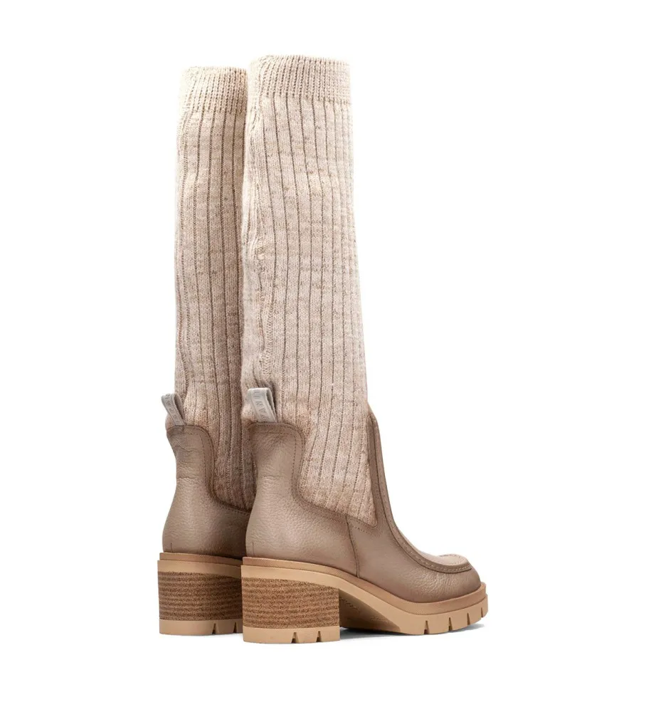 BOTAS DE PIEL INGRID MARRóNALTURA TACóN 6CM