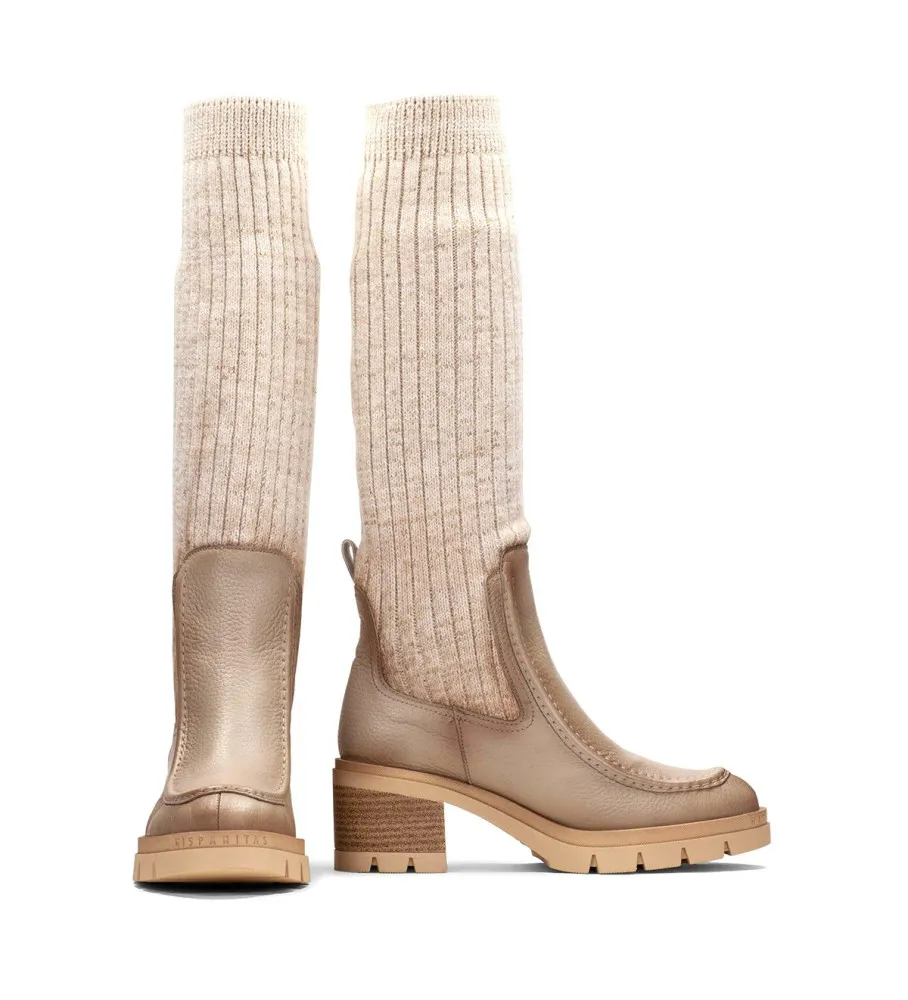 BOTAS DE PIEL INGRID MARRóNALTURA TACóN 6CM