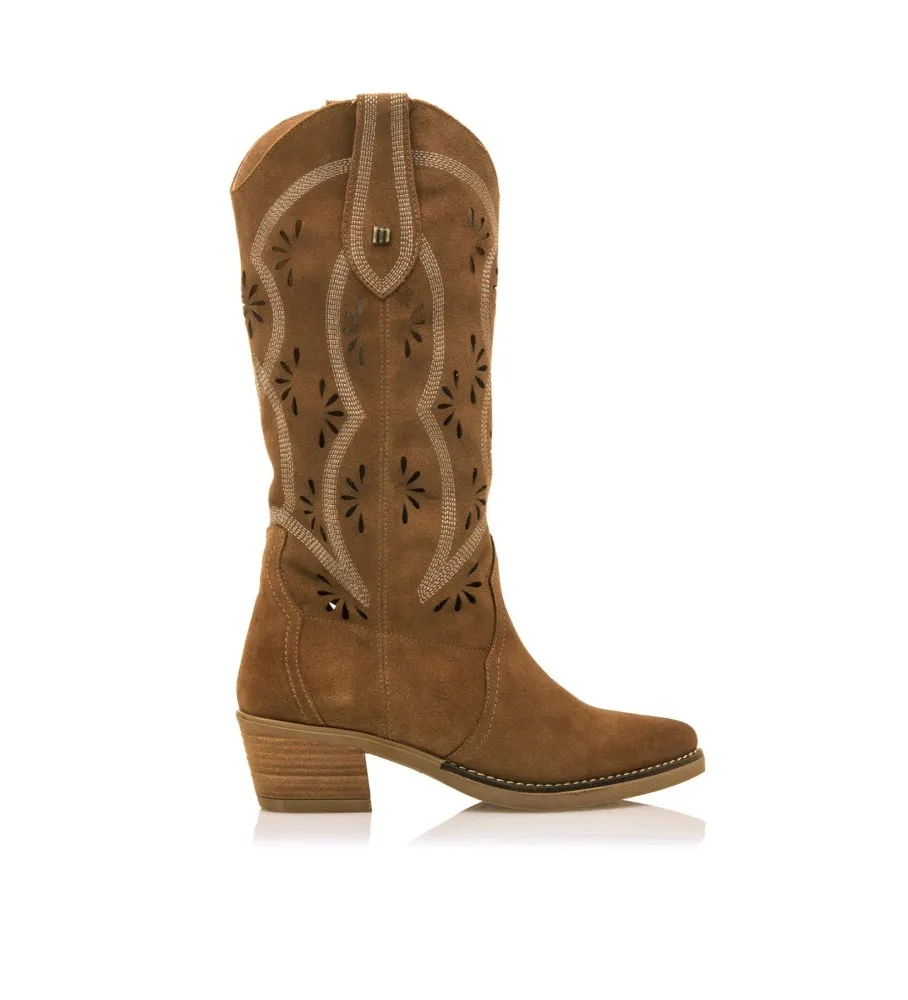 BOTAS DE PIEL TEO MARRóN ALTURA TACóN 5CM