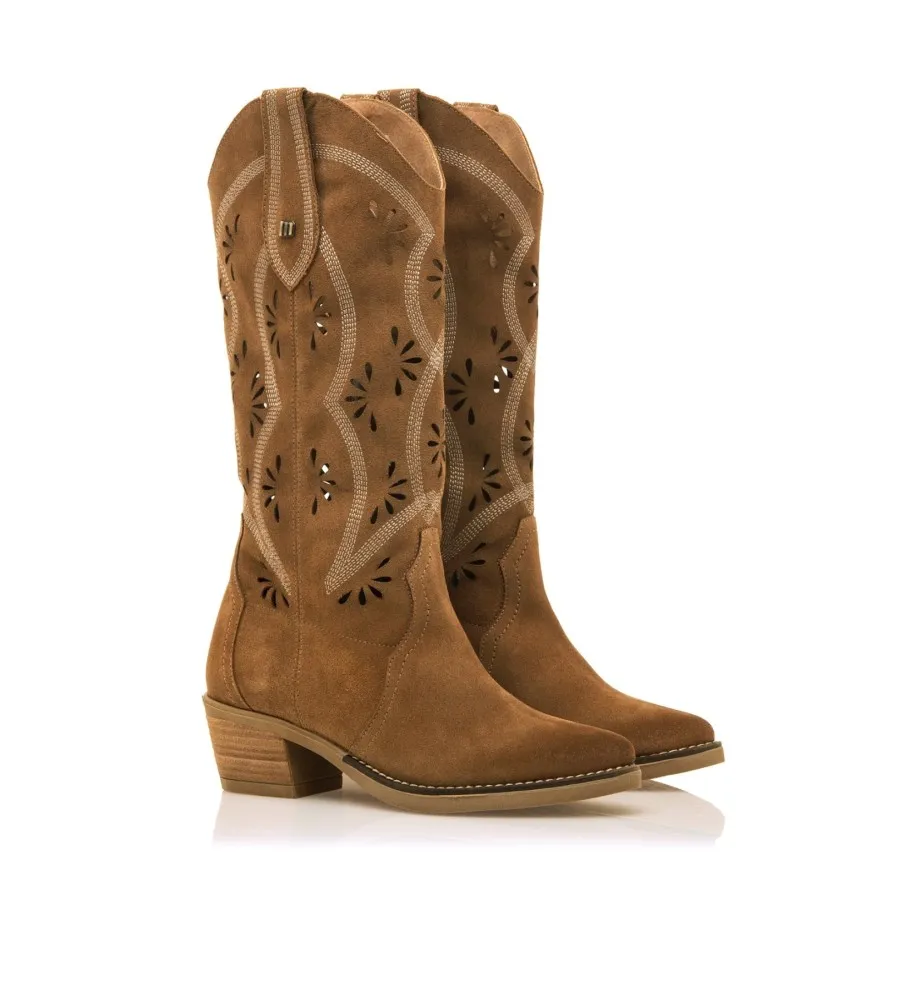 BOTAS DE PIEL TEO MARRóN ALTURA TACóN 5CM