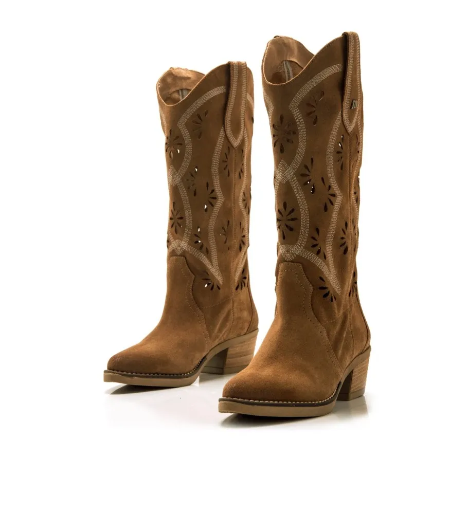 BOTAS DE PIEL TEO MARRóN ALTURA TACóN 5CM