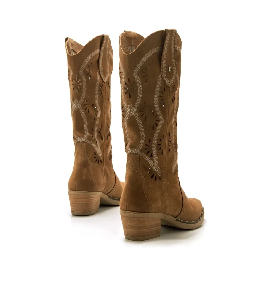 BOTAS DE PIEL TEO MARRóN ALTURA TACóN 5CM