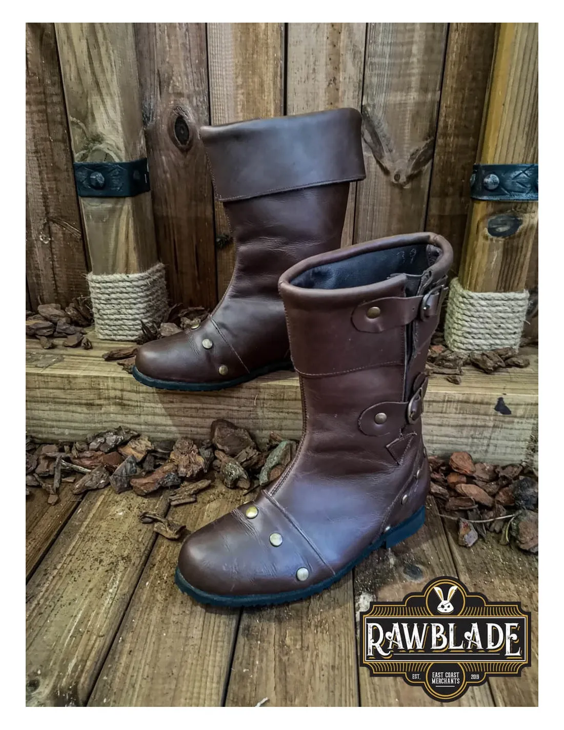 BOTAS MEDIEVALES REFORZADAS GEORGE  MARRONES