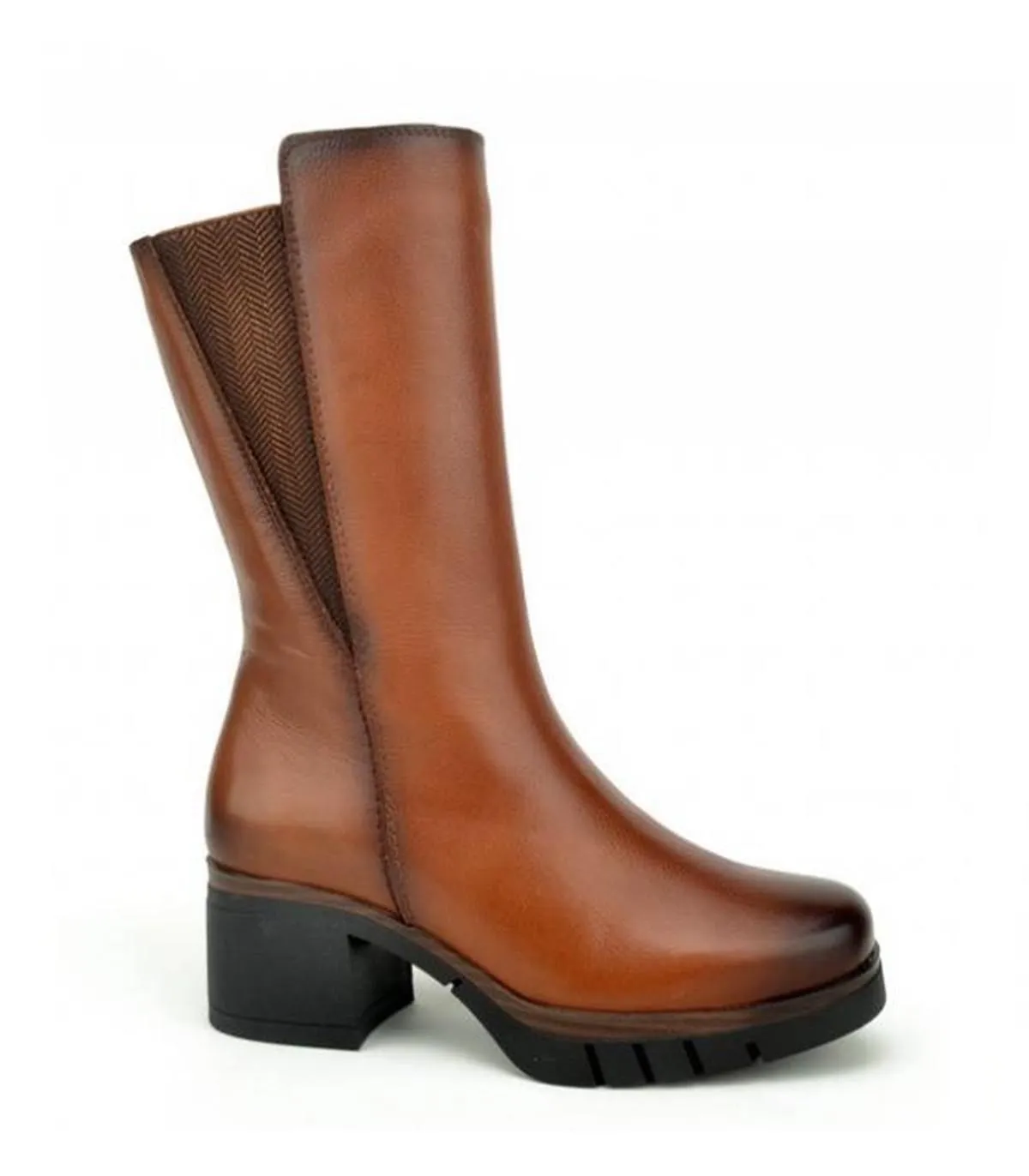 BOTAS MUJER TACÓN MEDIO 111138 CUERO