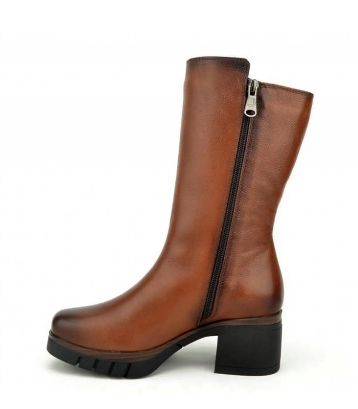 BOTAS MUJER TACÓN MEDIO 111138 CUERO