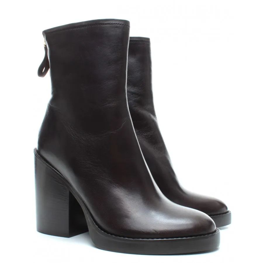 Botas Mujeres PREMIATA M5478 Caoba Zip Cuero Marron