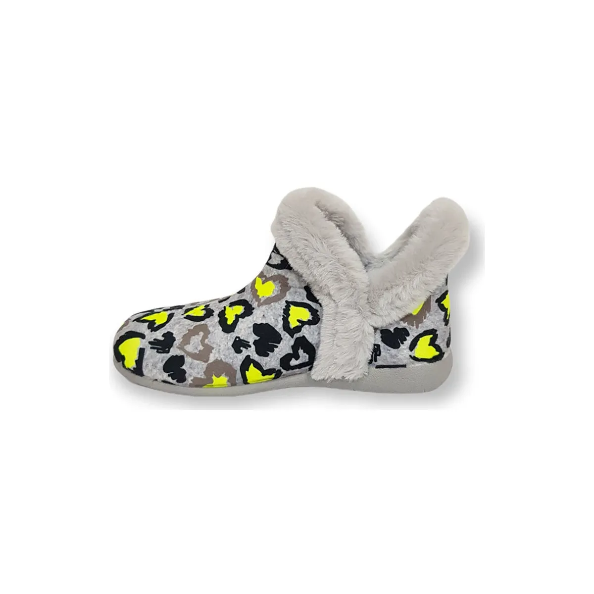 BOTIN ZAPATILLA GRIS AMARILLO