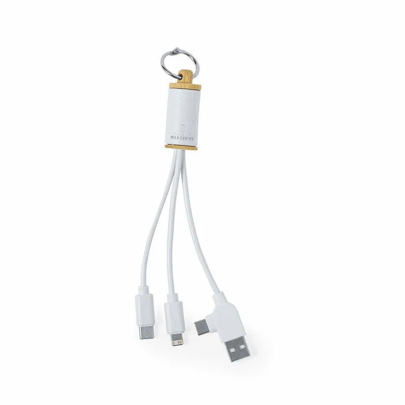 Cable cargador personalizable bambú Poskin