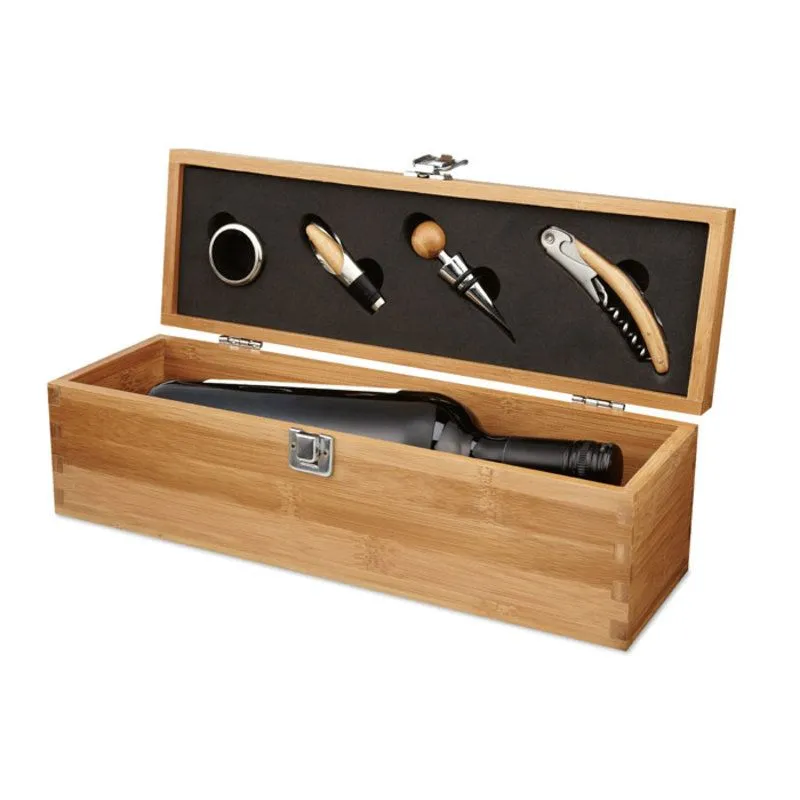 Caja de regalo para vino de bambú Tardor