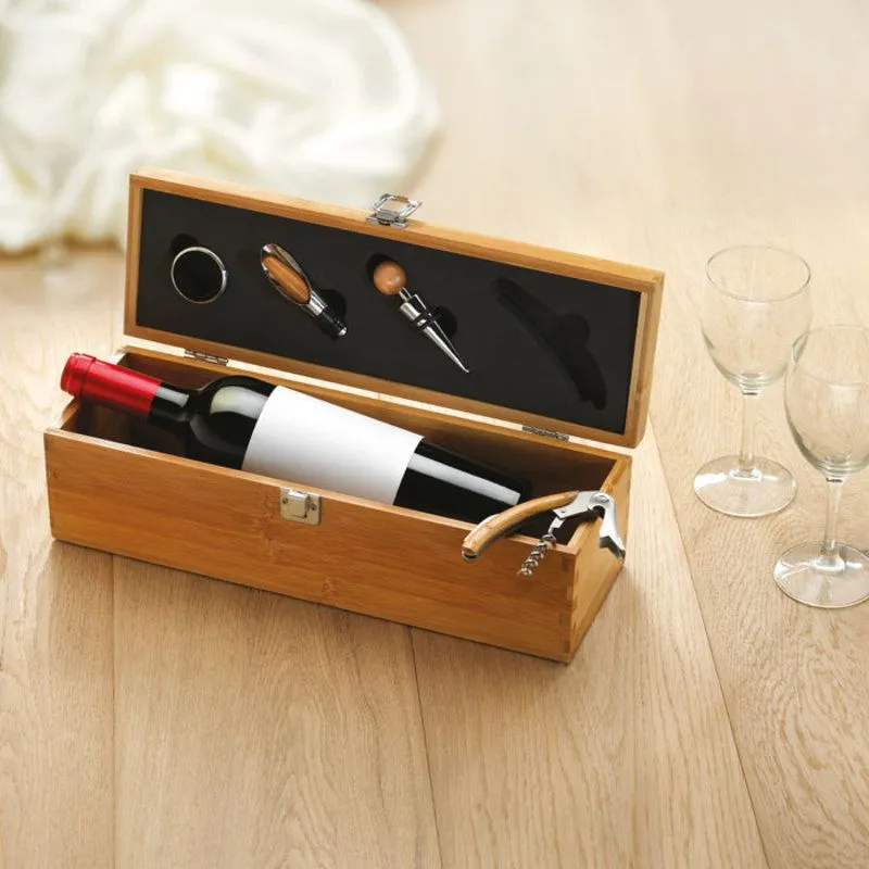 Caja de regalo para vino de bambú Tardor
