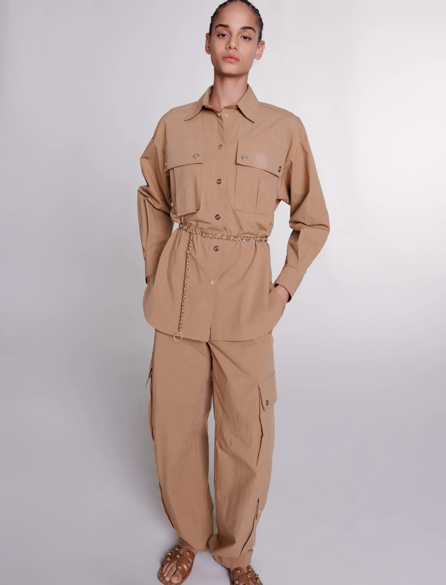 Camisa larga con cinturón
