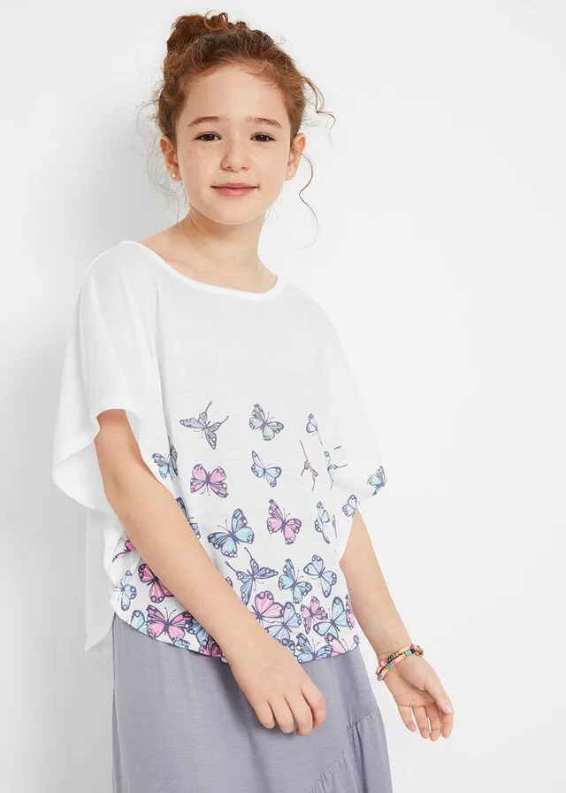 Camiseta de playa para niña Blanco estampado