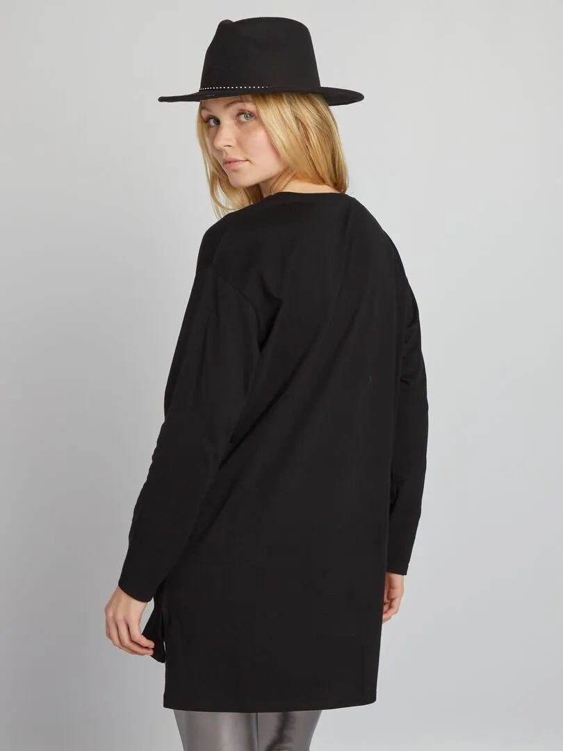 CAMISETA LARGA  NEGRO