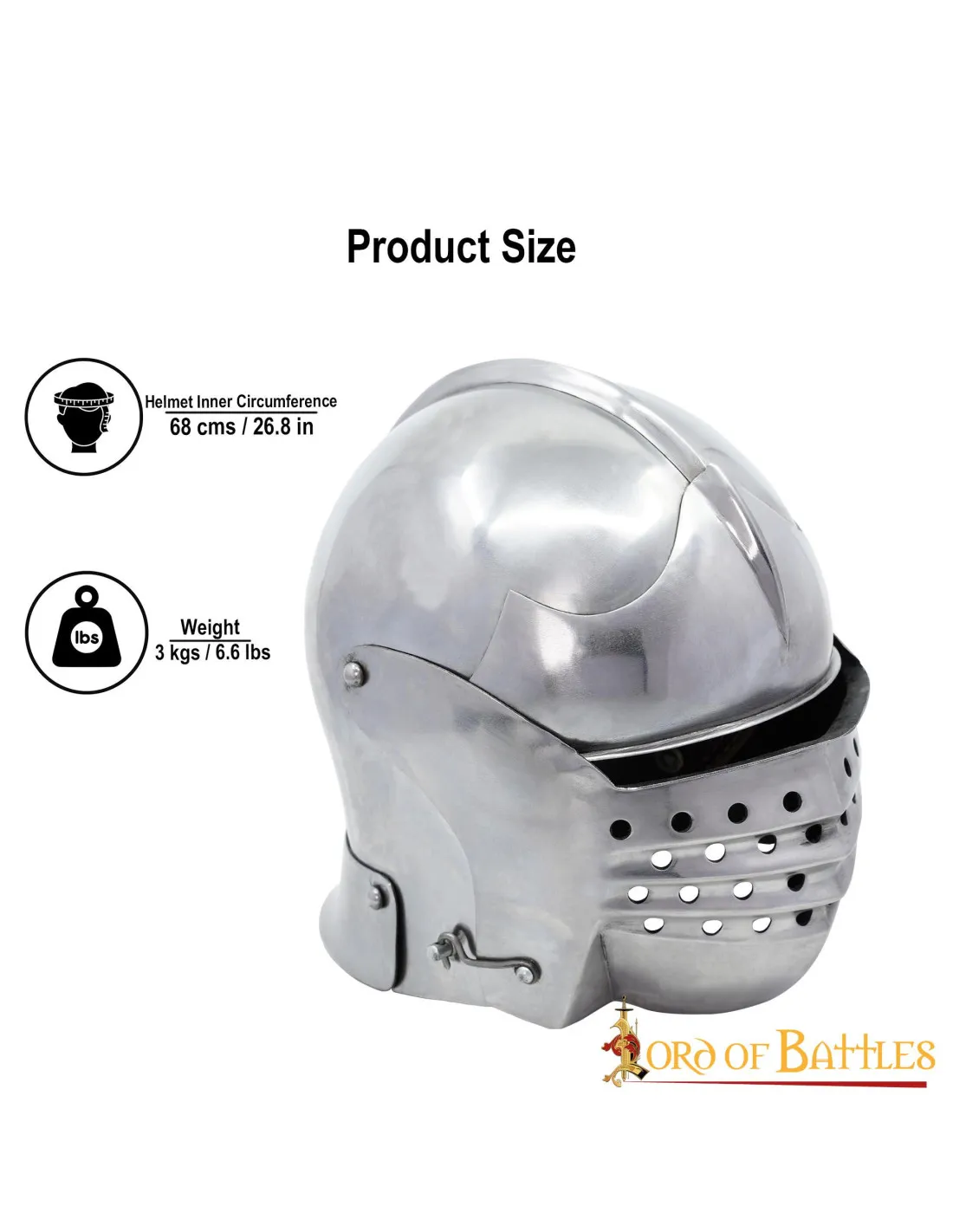 Casco Sallet Italiano con forro acolchado