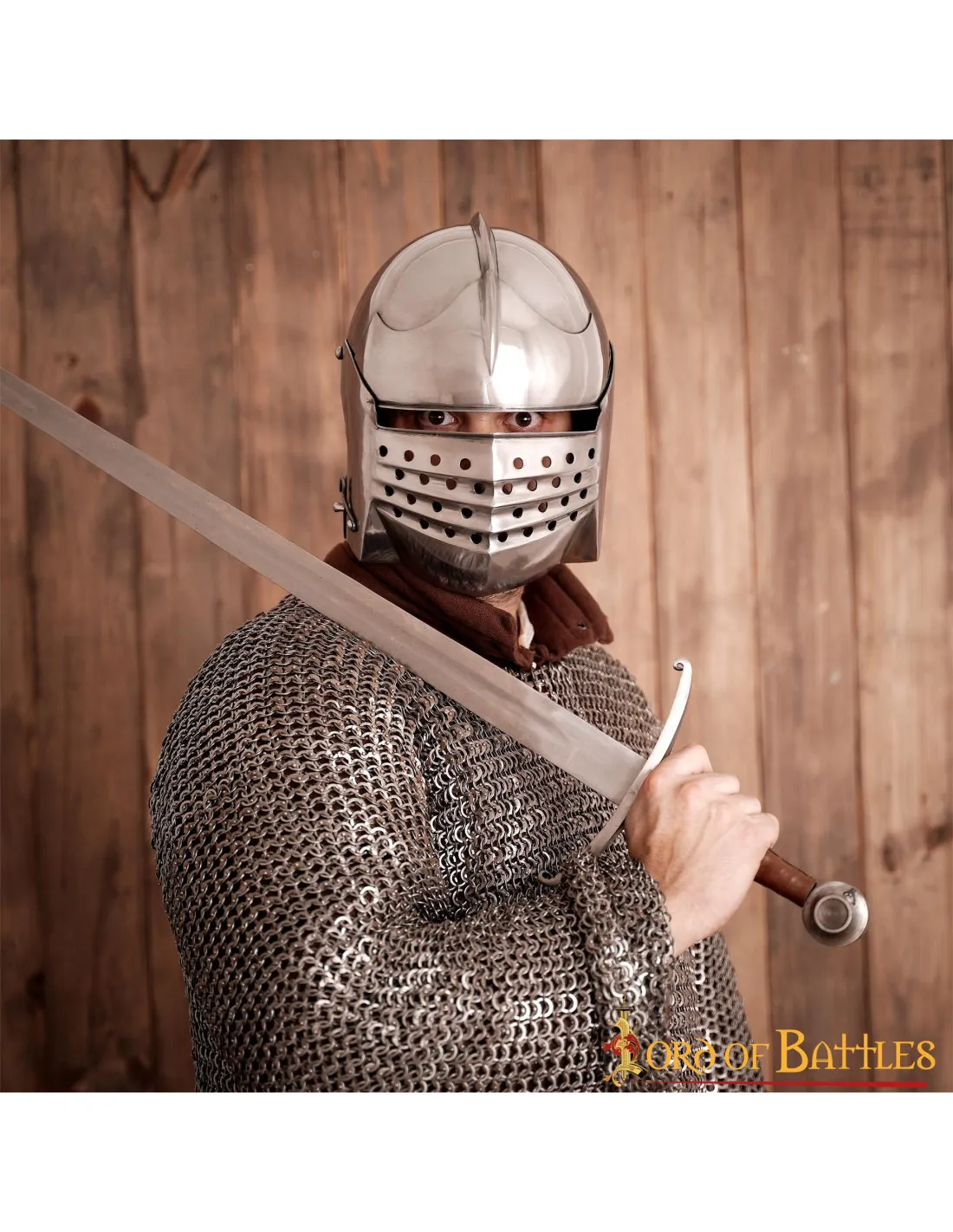 Casco Sallet Italiano con forro acolchado