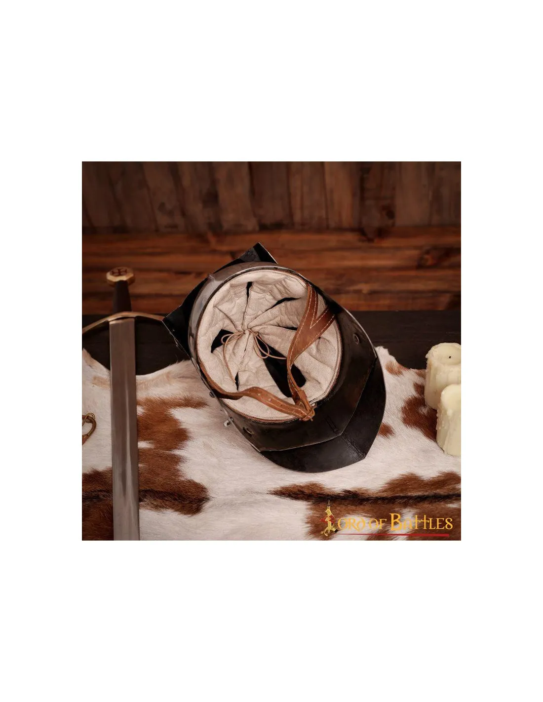 Casco Sallet Italiano con forro acolchado