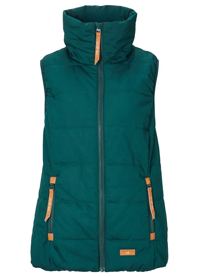 Chaleco para exteriores con cuello chimenea Verde intenso