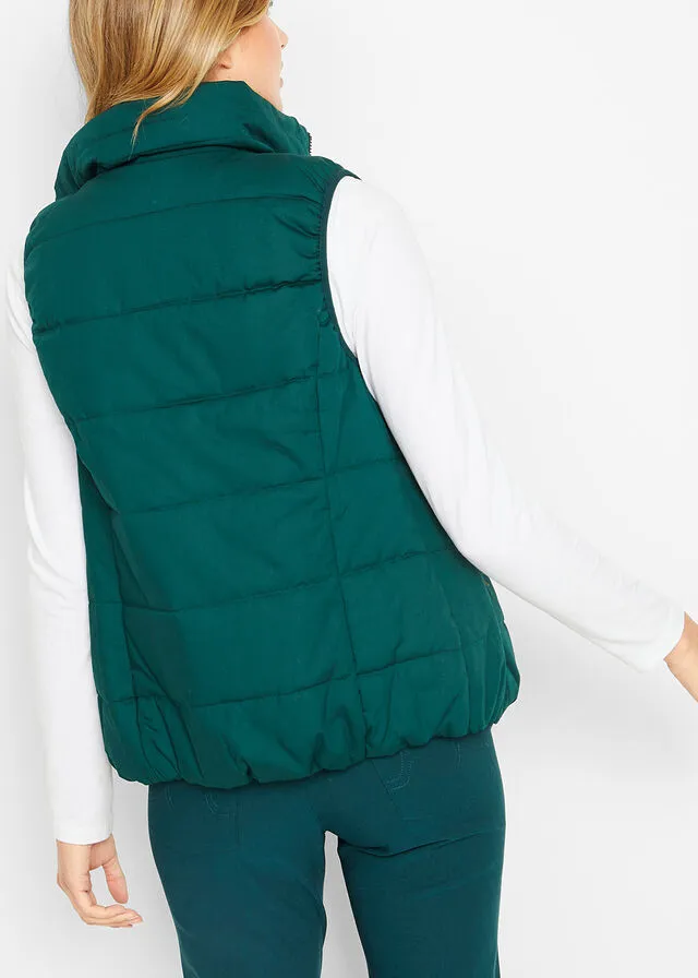 Chaleco para exteriores con cuello chimenea Verde intenso