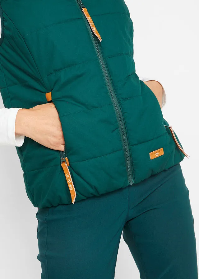 Chaleco para exteriores con cuello chimenea Verde intenso