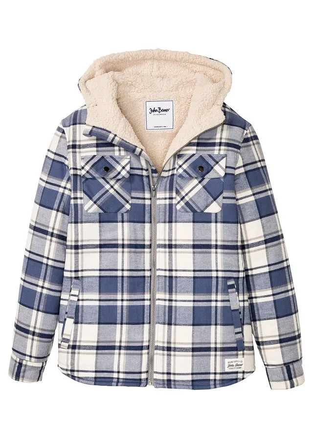 Chaqueta con forro polar Azul a cuadros