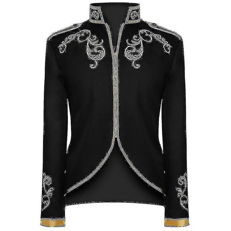 CHAQUETA DE TRAJE BORDADA DORADA DEL UNIFORME DEL PRíNCIPE DE LA MODA DE LA CORTE PARA HOMBREYHYH