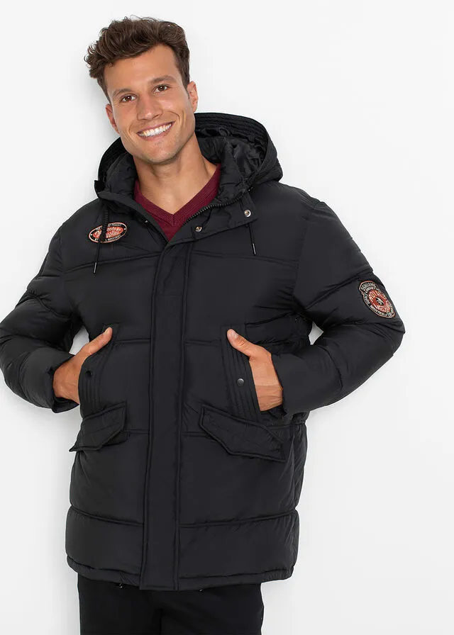 Chaqueta para exteriores con capucha Negro