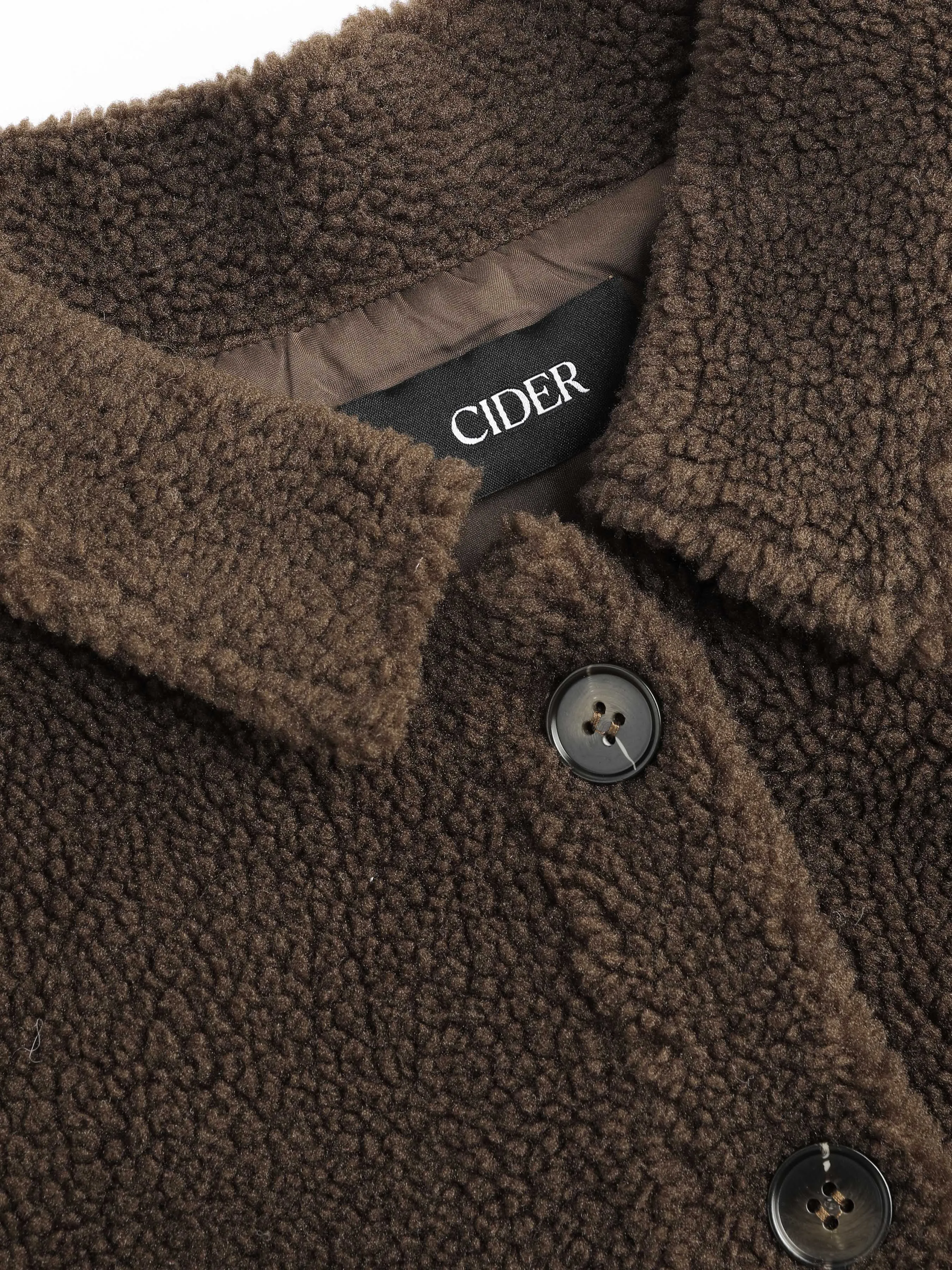  Chaqueta Sólida con Bolsillo y Cuello de Forro Polar