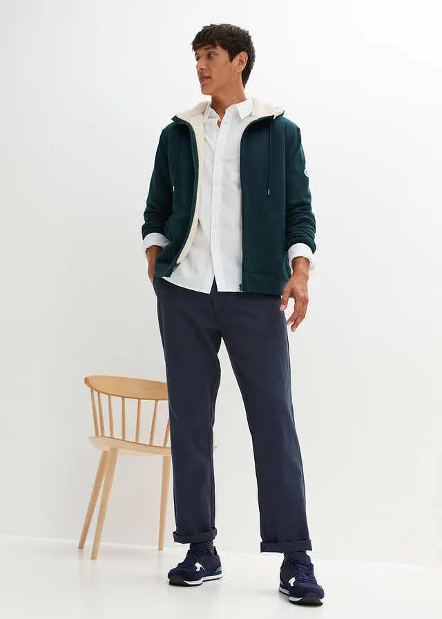 Chaqueta térmica de chándal con capucha y forro polar Verde intenso