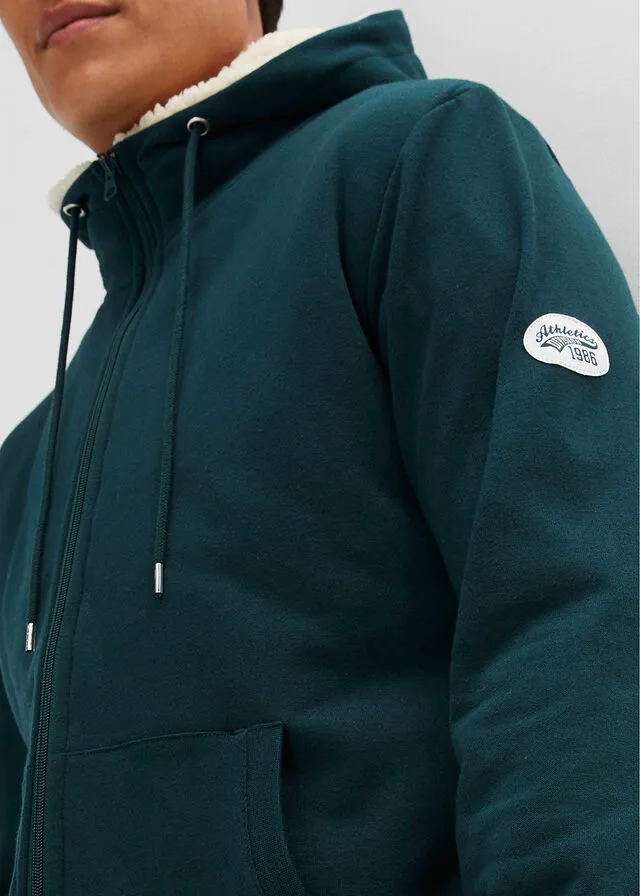 Chaqueta térmica de chándal con capucha y forro polar Verde intenso