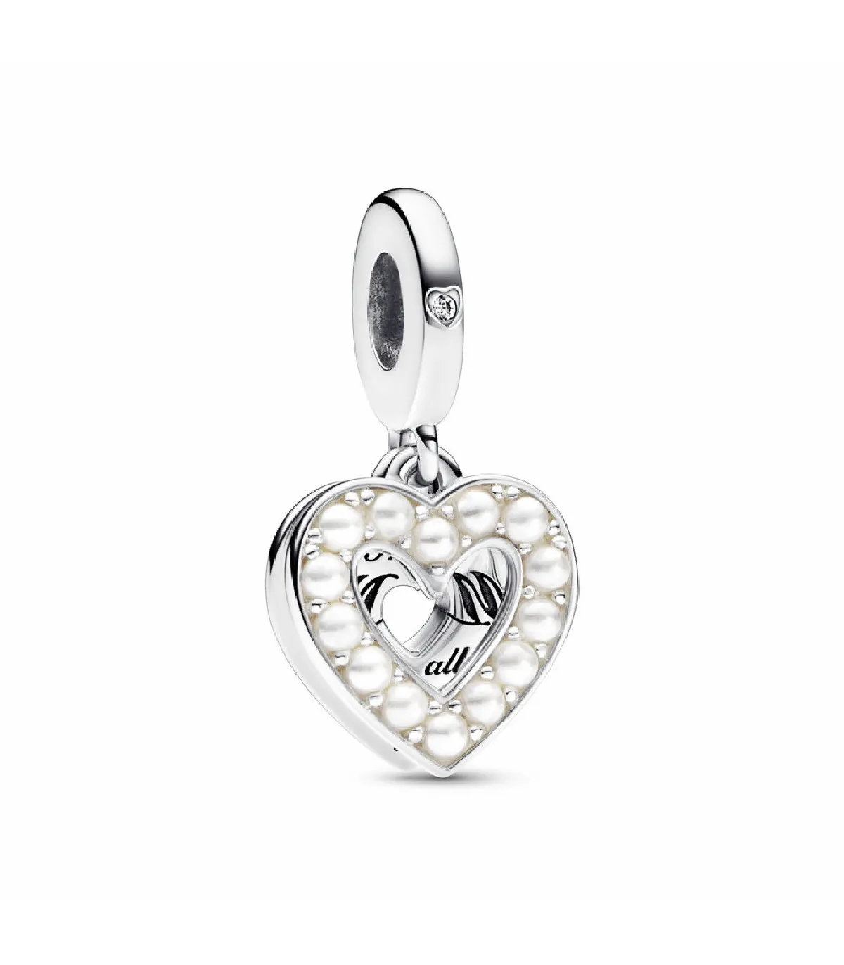 CHARM COLGANTE PANDORA DOBLE CORAZóN BLANCO ANACARADO  792649C01