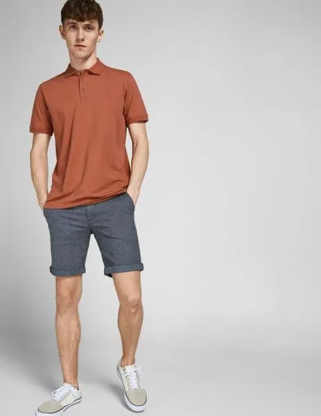 Chinos cortos grises de corte regular fit