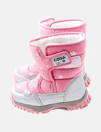 COGA Botas de nieve rosa estampado