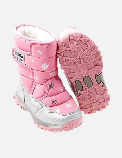 COGA Botas de nieve rosa estampado