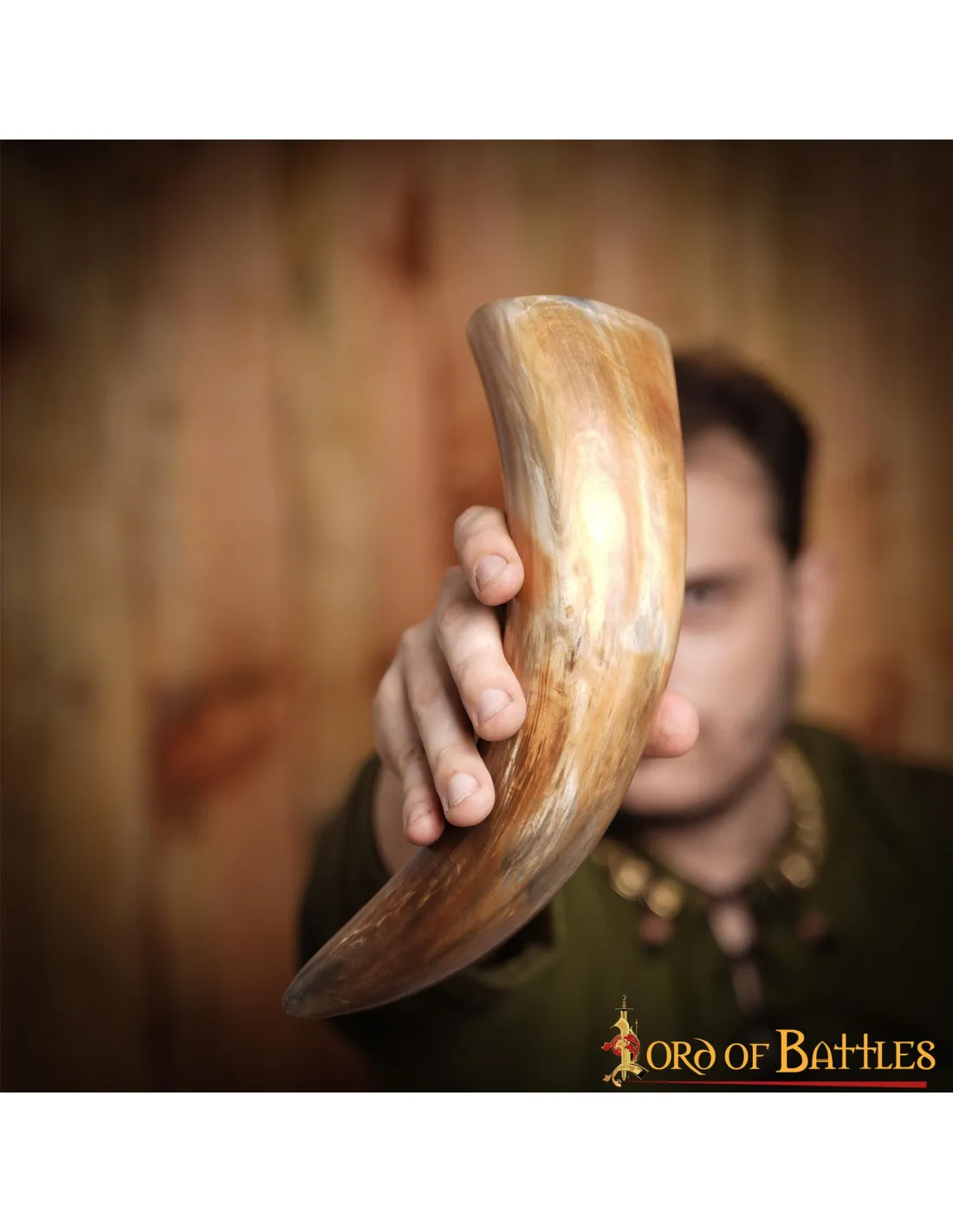 Cuerno medieval para beber con acabado natural